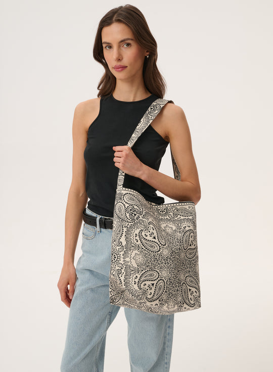Ecru cotton tote bag - Alma