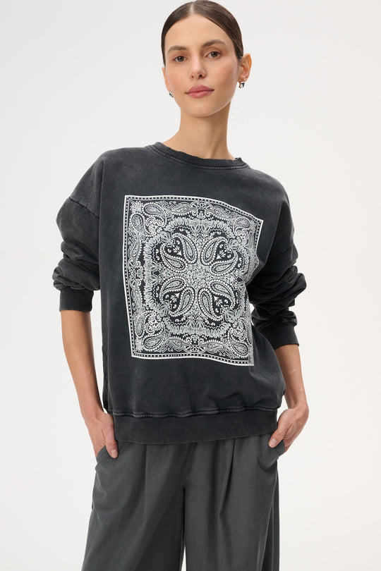 Bluza z bawełny z nadrukiem bandany - Bailey