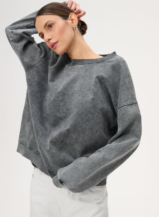 Bluza z bawełny z nadrukiem bandany - Ben