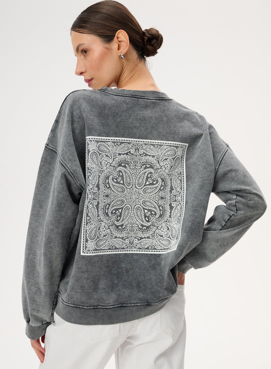 Bluza z bawełny z nadrukiem bandany - Ben