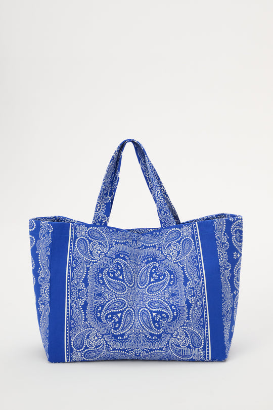 Torba typu shopper z bawełny w kolorze chabrowym - Capri