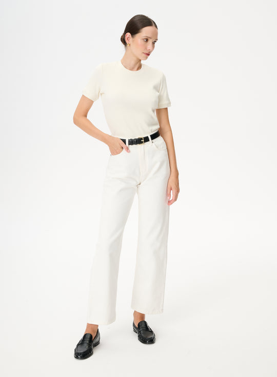 Ecru straight-leg jeans - Moss