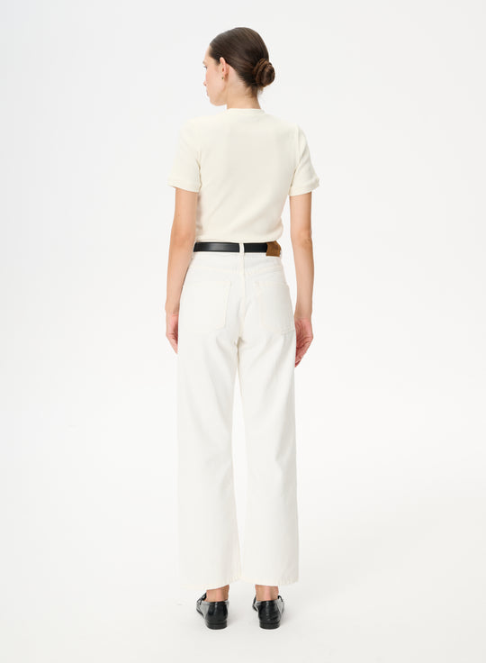 Ecru straight-leg jeans - Moss