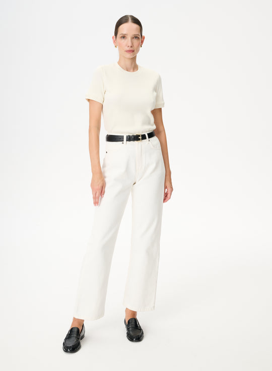 Ecru straight-leg jeans - Moss