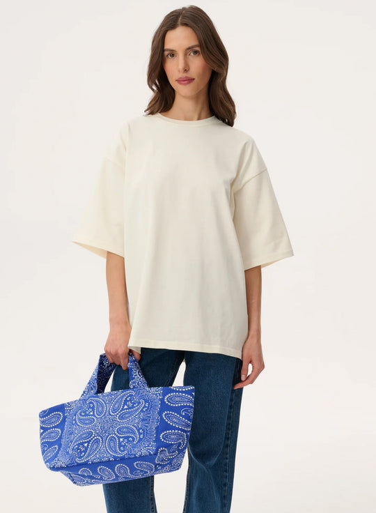 Torba mini typu shopper chabrowa z printem - Mia