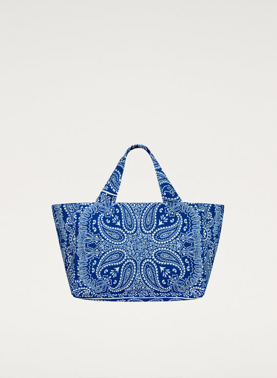 Torba mini typu shopper chabrowa z printem - Mia